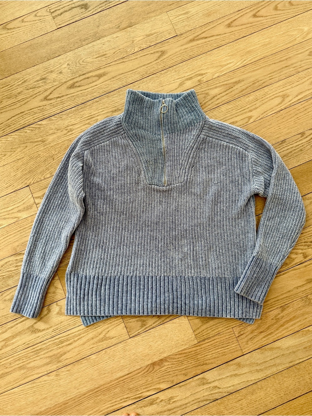 Cynthia Rowley Women's Half-Zip Chenille Ribbed Sweater Medium